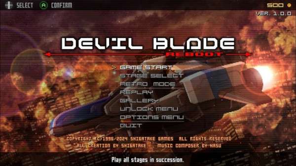 《DEVIL BLADE REBOOT》Steam上架 纵版弹幕射击